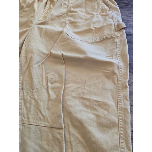 Old Navy 2X Yellow Pull-On Pants Comfort Waistband Utility Cropped Cotton Curvy - Picture 9 of 9